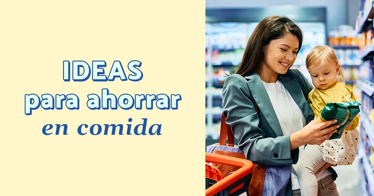 mujer con bebé de compras