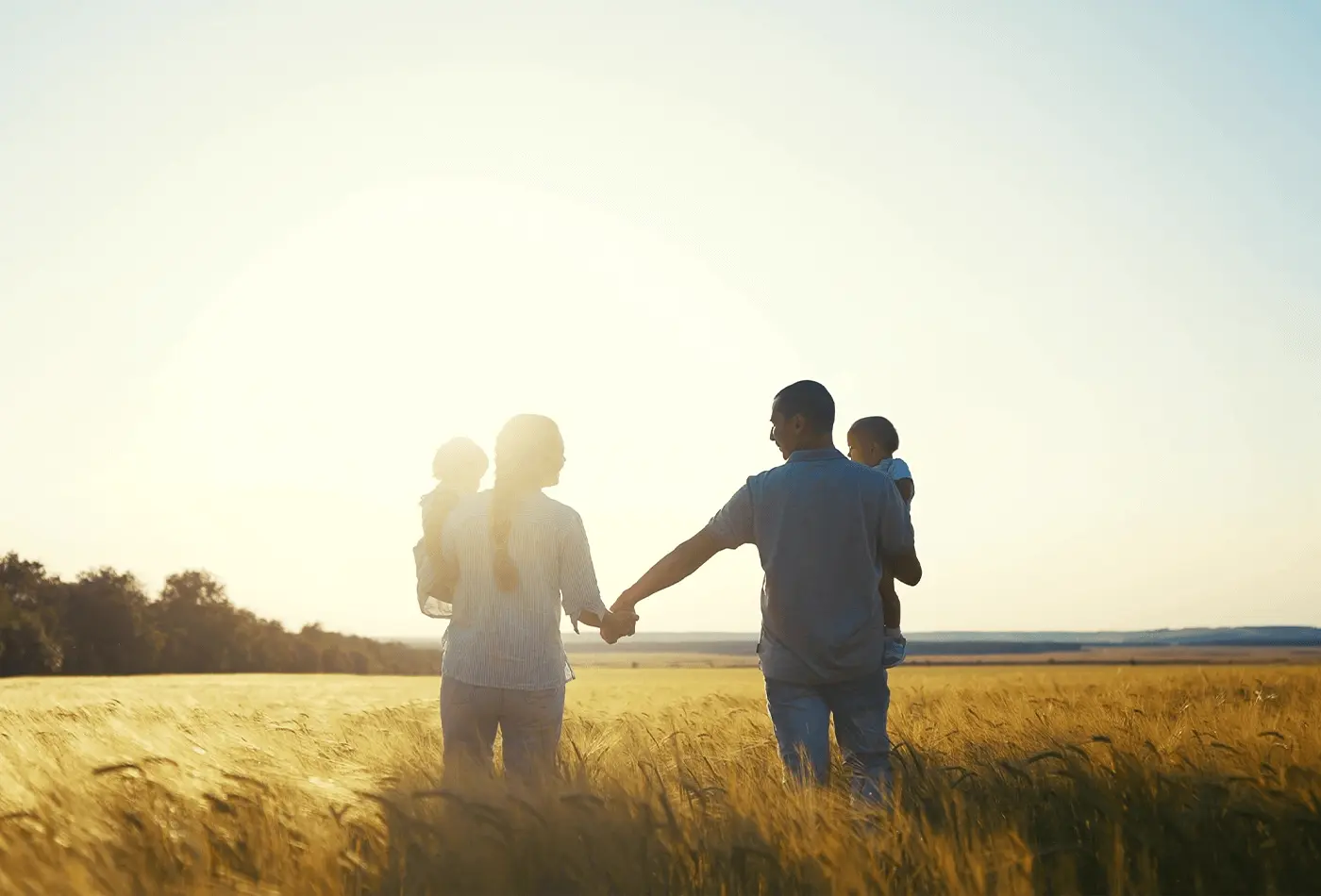 familia en un campo